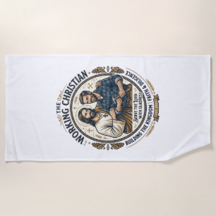 Serviette De Plage Chemise des métiers de la construction de Jésus Gr
