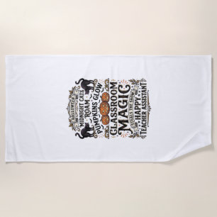 Serviette De Plage Chemise d'Halloween d'Assistant d'Enseignant avec