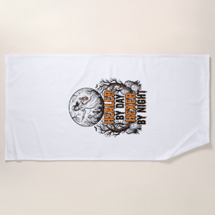 Serviette De Plage Chemise d'infirmière Halloween Gravure vintage Art