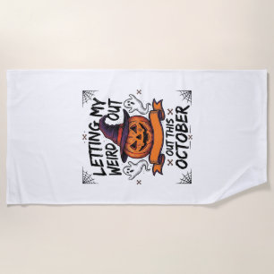 Serviette De Plage Chemise drôle d'Halloween avec des fantômes de cit