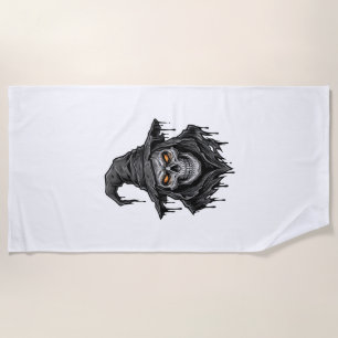 Serviette De Plage Chemise Halloween Chapeau De Sorcière Crâne Gravur