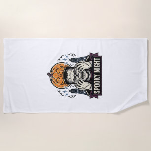 Serviette De Plage Chemise Halloween Monstre avec Gravure de Lune de