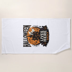 Serviette De Plage Chemise Halloween Vintage Maison Hantée Quotidien