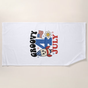 Serviette De Plage Chemise patriotique de fusée Groovy 4 juillet Desi