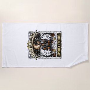 Serviette De Plage Chemise Sentiment Halloween Maison Hantée Vintage