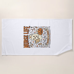 Serviette De Plage Chemise vintage citrouille fantôme Halloween Nurse