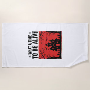 Serviette De Plage Chemise Vintage Halloween Haunted House Quelle épo