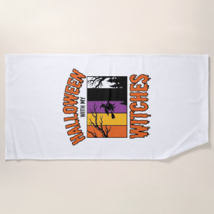 Serviette De Plage Chemise Vintage Halloween Sorcières Balai de Sorci