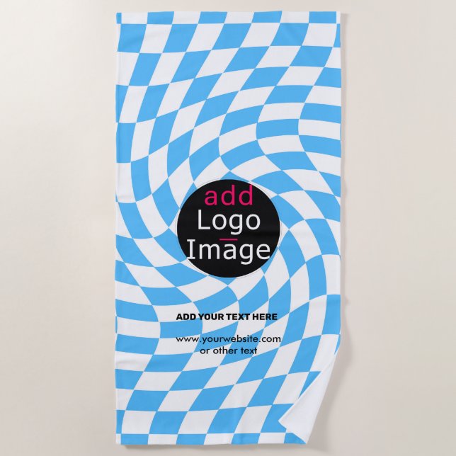 Serviette De Plage Chèque professionnel moderne Pale Blue Custom (Devant)