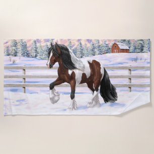 Serviette De Plage Cheval de Tinker Tinker Gypsy Vanner Brown Pinto