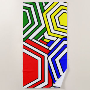 Serviette De Plage Chevauchement d'hexagones