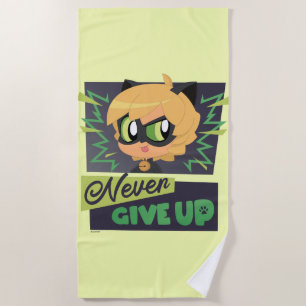 Serviette De Plage Chibi Cat Noir n'abandonne jamais