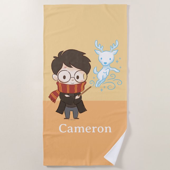 Serviette De Plage Chibi HARRY POTTER™ Patronus (Devant)