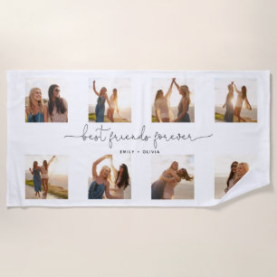 Serviette De Plage Chic Best Friends Forever Citation 8 Photo Collage