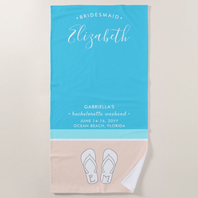 Serviette De Plage Chic Moderne Plage Mariage Lune de miel Anniversai (Devant)