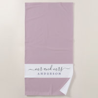 Chic Nouveau marié M. Mme Pastel Purple Monogramme