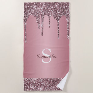 Serviette De Plage Chic Rose Gold Rose Parties scintillant Drivers Mo