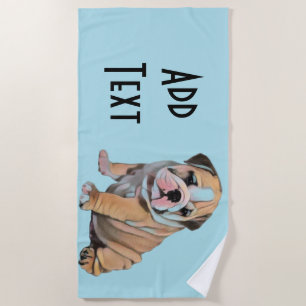 Serviette De Plage Chien à chien de taureau anglais