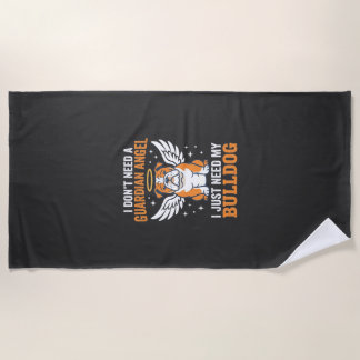Serviette De Plage Chien ange gardien Bouledogue