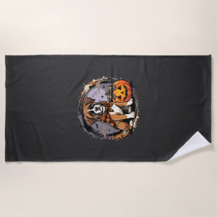 Serviette De Plage Chien Boxer Halloween Citrouille Sublimation