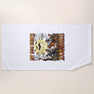 Serviette De Plage Chien chasse les zombies Halloween Berger allemand