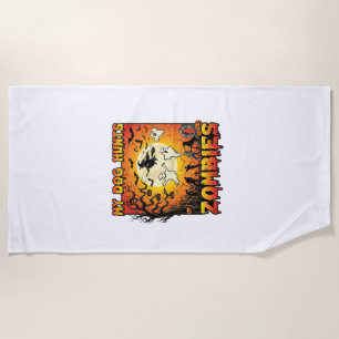 Serviette De Plage Chien Chasse Les Zombies Halloween Fantômes Sorciè