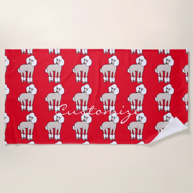 Serviette De Plage Chien de caniche standard Thunder_Cove (Devant)