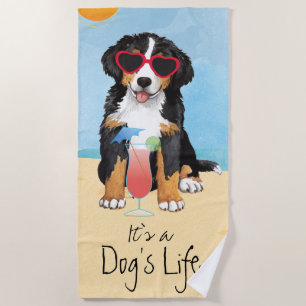 Serviette De Plage Chien de montagne de Bernese d'été