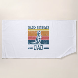Serviette De Plage Chien doré - Vintage Golden Retriever Papa