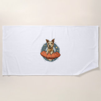 Serviette De Plage Chien enlevé � Chiot faisant l'objet d'un faisceau