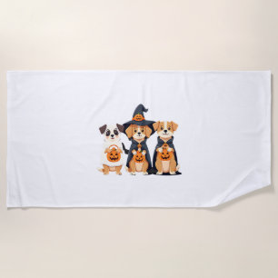 Serviette De Plage Chien fantôme Retriever doré Halloween Trick Or Tr