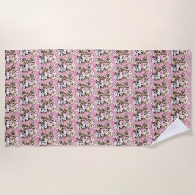 Serviette de plage Chiot (Devant)