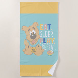 Serviette De Plage Chiot Scooby-Doo "Mange, Dors, Joue, Répète"