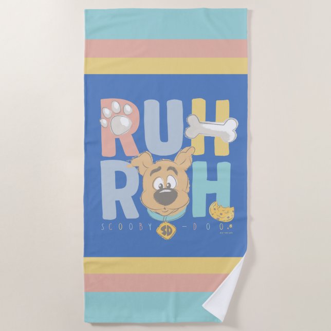 Serviette De Plage Chiot Scooby-Doo "Ruh Roh" (Devant)