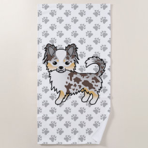 Serviette De Plage Chocolat Merle long manteau Chihuahua Chig & Paws