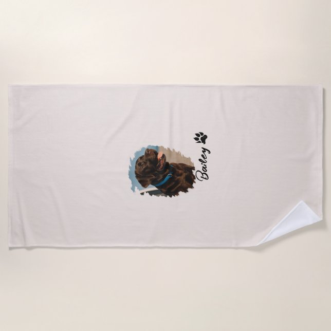 Serviette De Plage Chocolat mignon Labrador Chien - Bailey | Cadeau p (Devant)