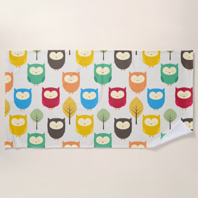 Serviette De Plage Chouettes (Devant)