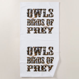 Serviette De Plage Chouettes Oiseaux De Prey,