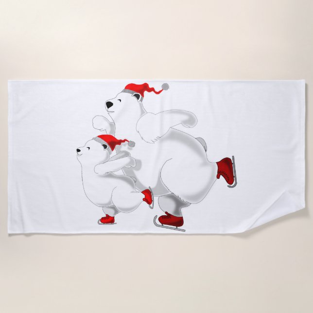 Serviette de plage Christmas Bear (Devant)
