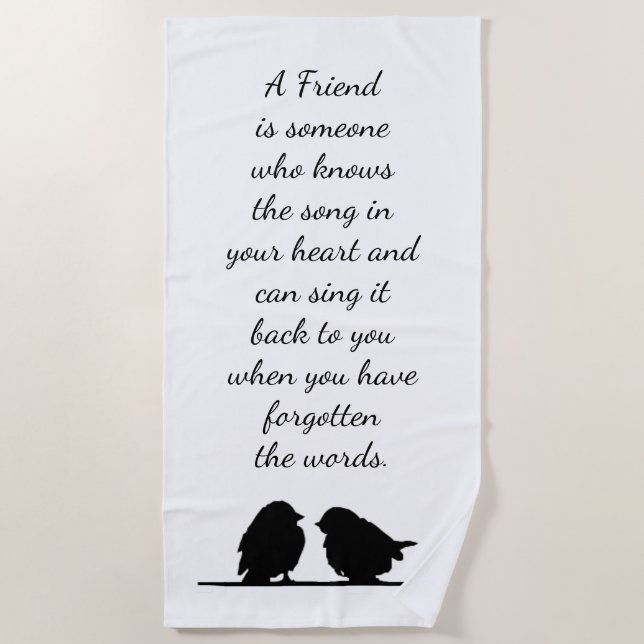 Serviette De Plage Citation de l'ami Chanson dans votre coeur et les  (Devant)