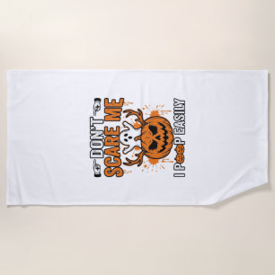 Serviette De Plage Citation de vecteur de citrouille de fantôme drôle