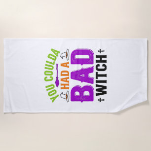 Serviette De Plage Citation drôle de sorcière méchante pour Halloween