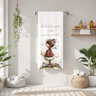 Serviette De Plage Citation Fantaisiste et Fille