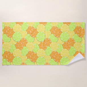 Serviette De Plage Citron orange morceaux de citron vert agrumes oran