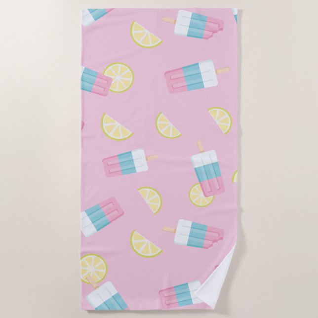 Serviette De Plage Citron pâle d'été (Devant)