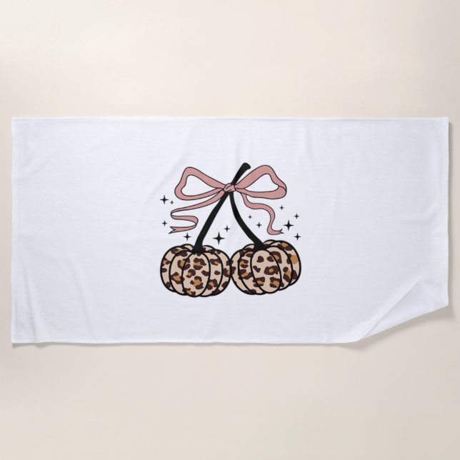 Serviette De Plage Citrouille d'automne, Cerises Citrouilles, Citroui (Devant)