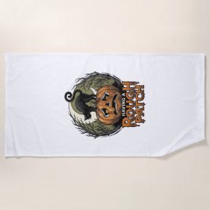 Serviette De Plage Citrouille de Halloween Chat Tache Brute Gravure V