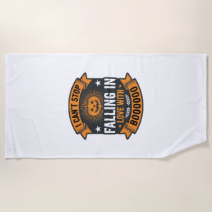 Serviette De Plage Citrouille d'Halloween tombant amoureuse Vintage T