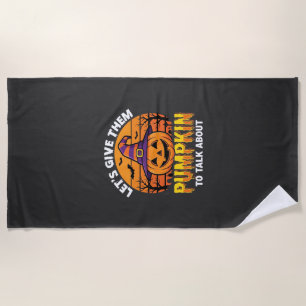 Serviette De Plage Citrouille drôle Halloween jeu de mots Design2 (1)