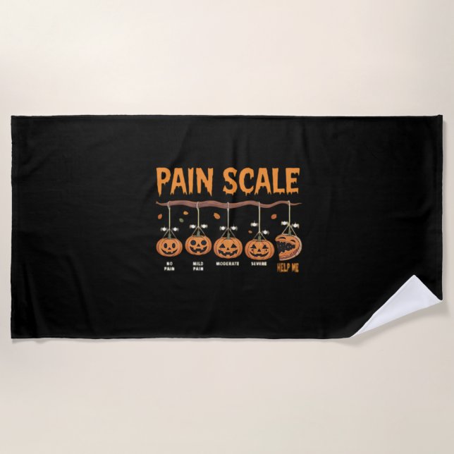 Serviette De Plage Citrouille éffrayant Échelle de douleur Trauma Nur (Devant)